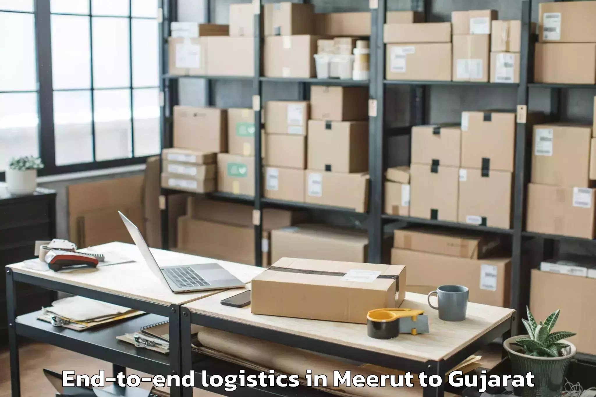 Book Meerut to Utran End To End Logistics Online